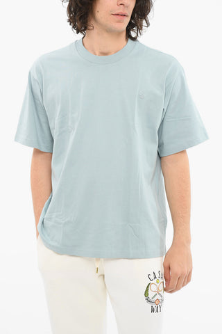 Crewneck T-shirt with Embroidered Logo