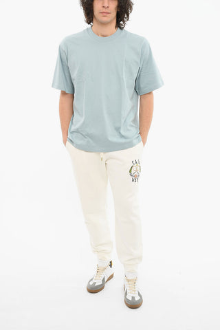 Crewneck T-shirt with Embroidered Logo