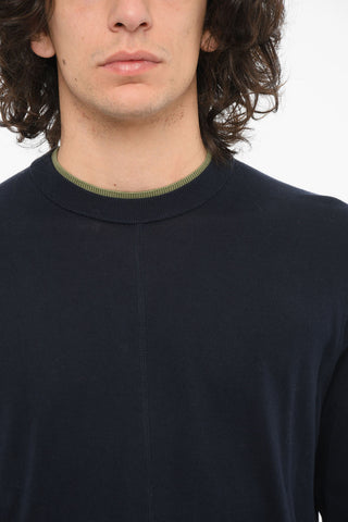 Double-collar Sweather with Ribbed Detailing