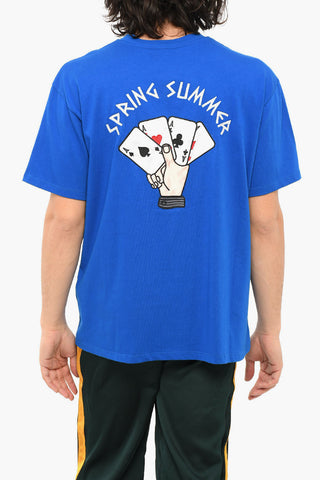 T-shirt Girocollo con Lettering e Patch Multicolor 
