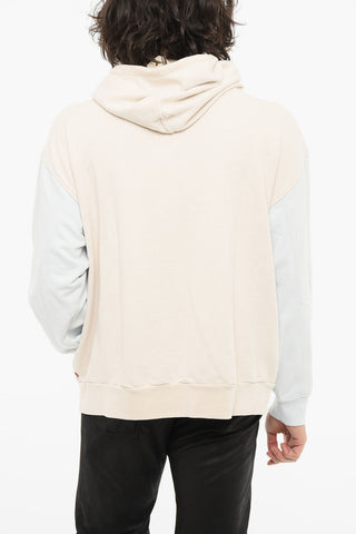 WELLTHREAD Felpa Hoodie Bicolore in Cotone Garzato