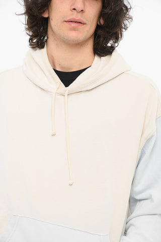 WELLTHREAD Felpa Hoodie Bicolore in Cotone Garzato