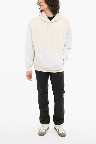 WELLTHREAD Felpa Hoodie Bicolore in Cotone Garzato