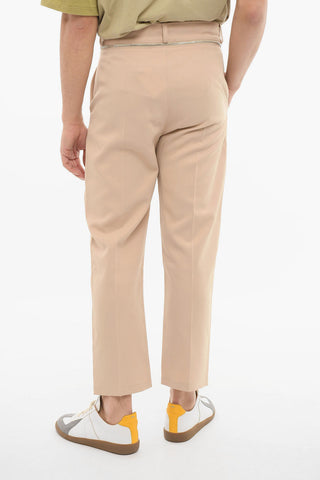 Twill Zipped Trousers with One-front Pleat