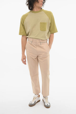 Twill Zipped Trousers with One-front Pleat