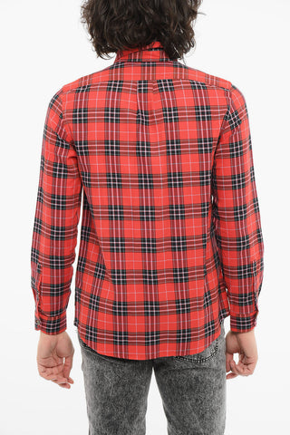 Cotton-twill Tartan-checkered Shirt