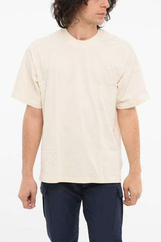 Crewneck T-shirt with Ton-sur-ton Embroidered Logo