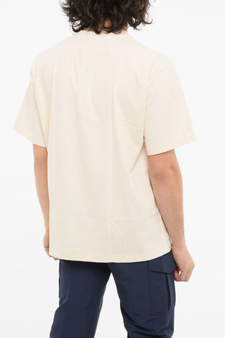 Crewneck T-shirt with Ton-sur-ton Embroidered Logo