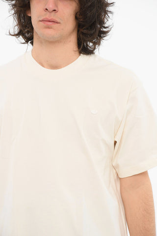 Crewneck T-shirt with Ton-sur-ton Embroidered Logo