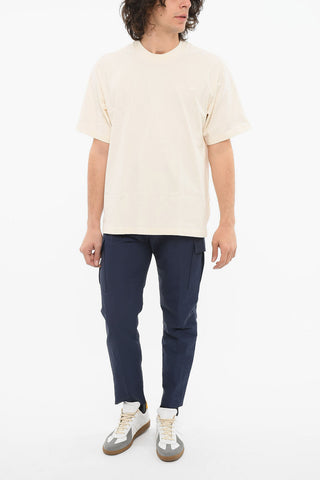 Crewneck T-shirt with Ton-sur-ton Embroidered Logo