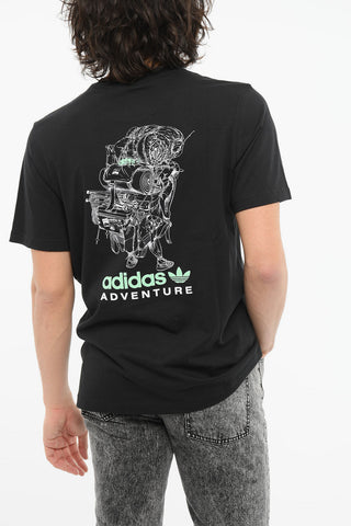 Crewneck T-shirt with Debossed Print