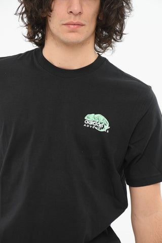 Crewneck T-shirt with Debossed Print