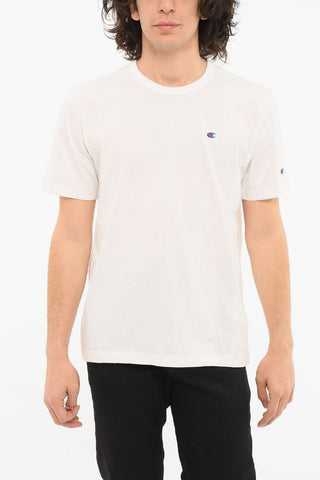 Crewneck T-shirt with Embroidered Logo