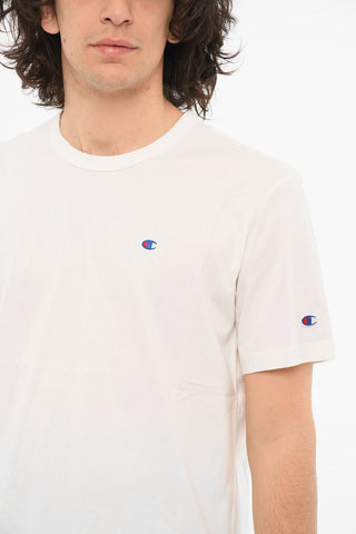 Crewneck T-shirt with Embroidered Logo