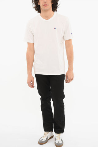 Crewneck T-shirt with Embroidered Logo