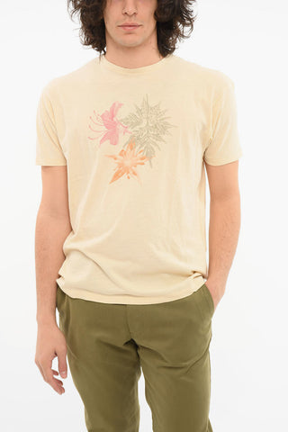 Crewneck T-shirt with Floral Print