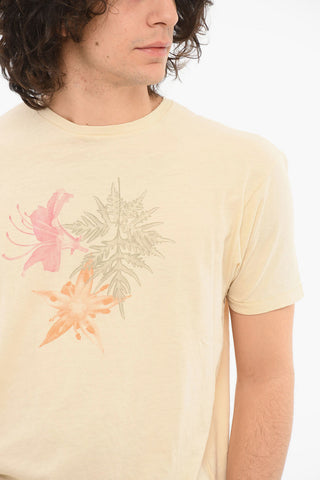 Crewneck T-shirt with Floral Print