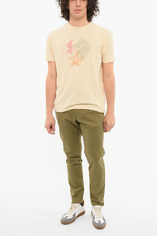 Crewneck T-shirt with Floral Print