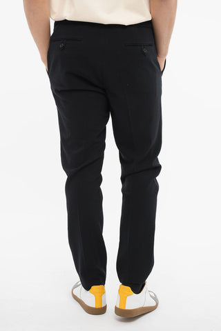 Wool Pleated-front Joggers with Tapered-fit
