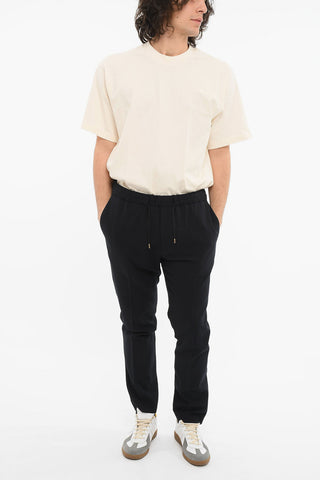 Wool Pleated-front Joggers with Tapered-fit