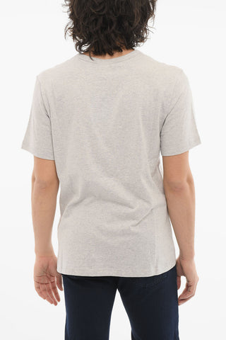 T-shirt Girocollo con Lettering e Logo Ricamato