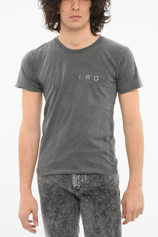 Crewneck T-shirt with Lettering and Logo Print
