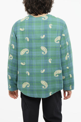 Cappotto Leggero Trapuntato con Stampa Paisley