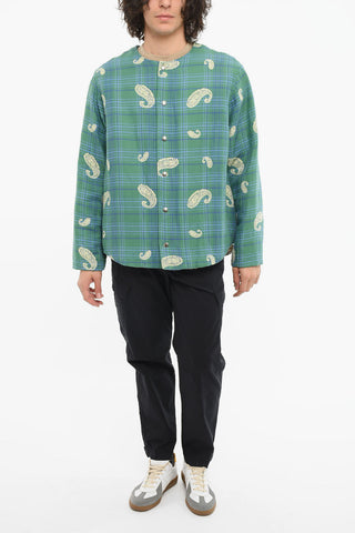 Quilted Lightweight Coat with Paisley Print
