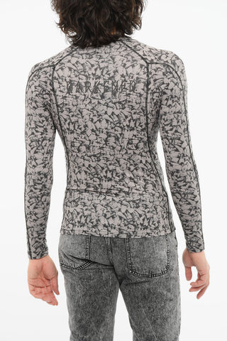 Elasticated Long-sleeved T-shirt with Reflective Logo