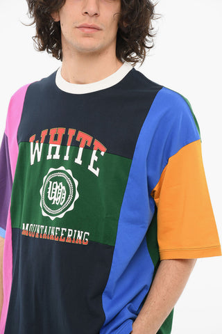 Crew Neck COLOR BLOCK Printed Emblem T-Shirt