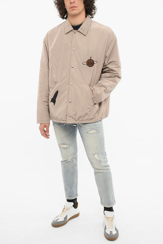 Padded Drawstringed Jacket with Logoed Application