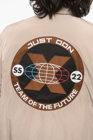 Padded Drawstringed Jacket with Logoed Application