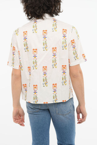 Printed ALL CHINESE Short-sleeved Shirt with Zip Fastening