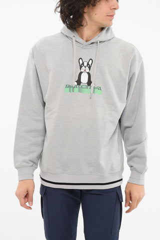 Hoodie Sweatshirt with Graphic Print and Logo Lettering