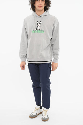 Hoodie Sweatshirt with Graphic Print and Logo Lettering