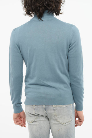 Felpa Zip Up con Mock Neck e Ricamo