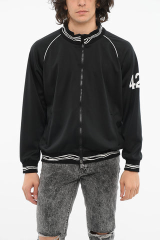 Jersey Zip-up Sweatshirt with Logo Print