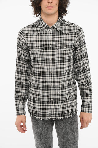 Tartan-checkered Shirt with Double Breast-pocket