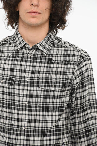 Tartan-checkered Shirt with Double Breast-pocket