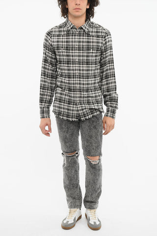 Tartan-checkered Shirt with Double Breast-pocket