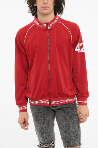 Jersey Zip-up Sweatshirt with Logo Print