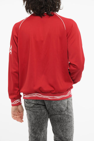 Jersey Zip-up Sweatshirt with Logo Print
