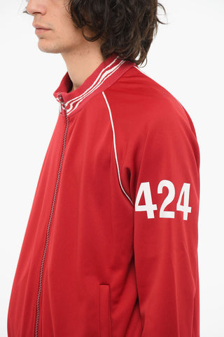 Jersey Zip-up Sweatshirt with Logo Print