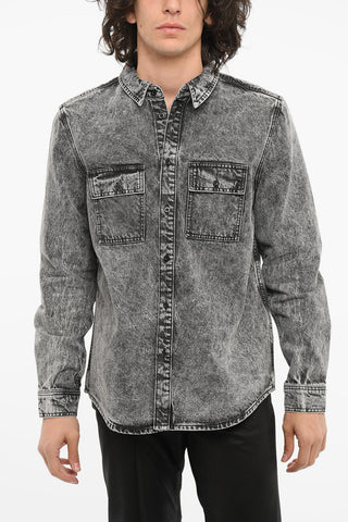 Denim Shirt with Double Breast-pocket