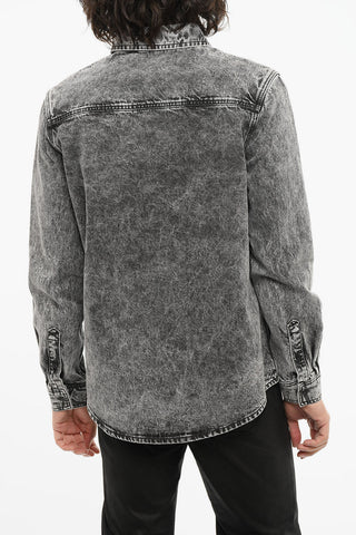 Denim Shirt with Double Breast-pocket