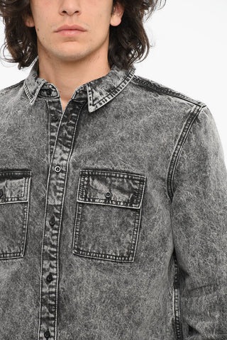 Denim Shirt with Double Breast-pocket