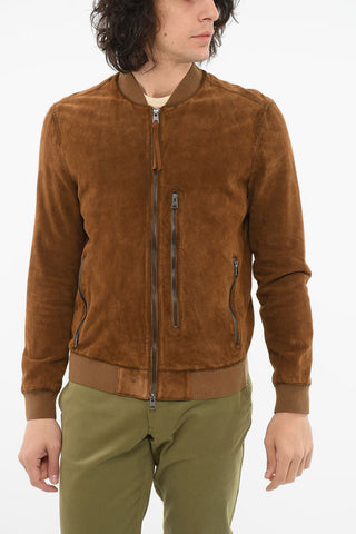 Suede BERGEN Jacket with Zipped Pockets