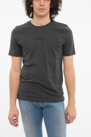 Crewneck T-shirt with Embroidered Logo