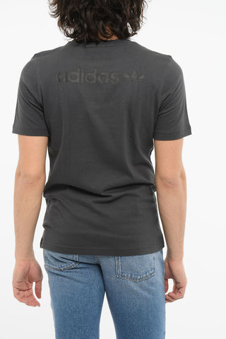 Crewneck T-shirt with Embroidered Logo
