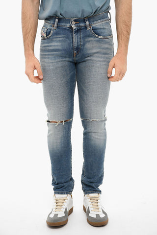 Jeans Slim Fit D-STRUKT Con Strappi 15 cm